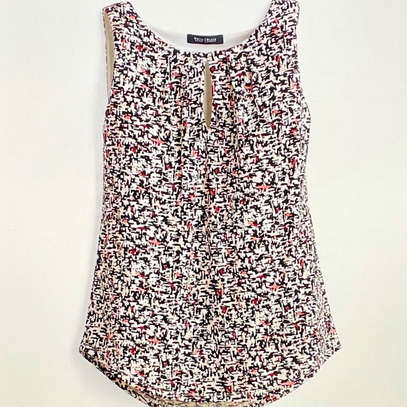 WHBM  Sleeveless Print Top Size Small Pink/Black - Picture 4 of 16